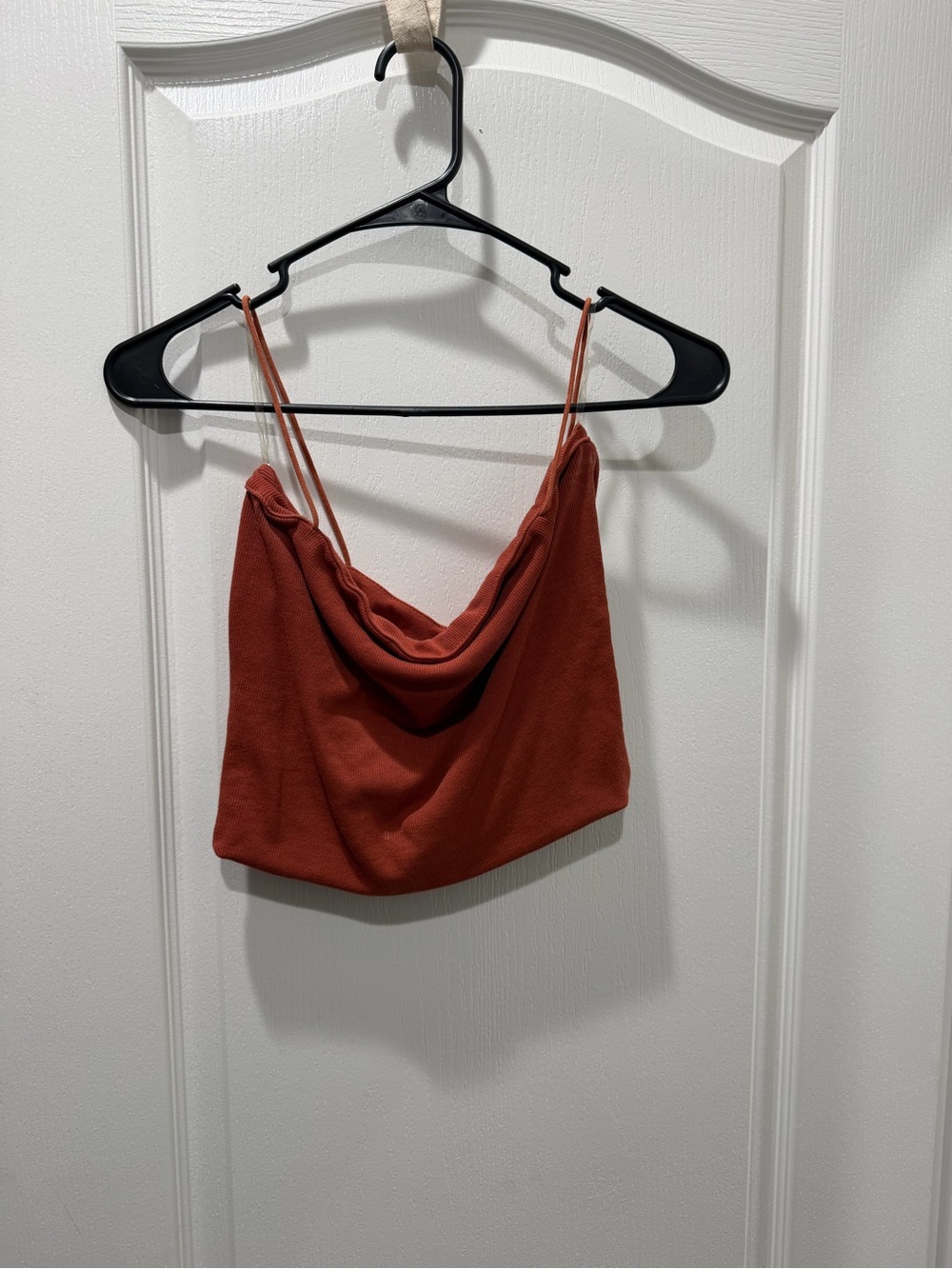 Rust Square Neck Spaghetti Strap Tank Top